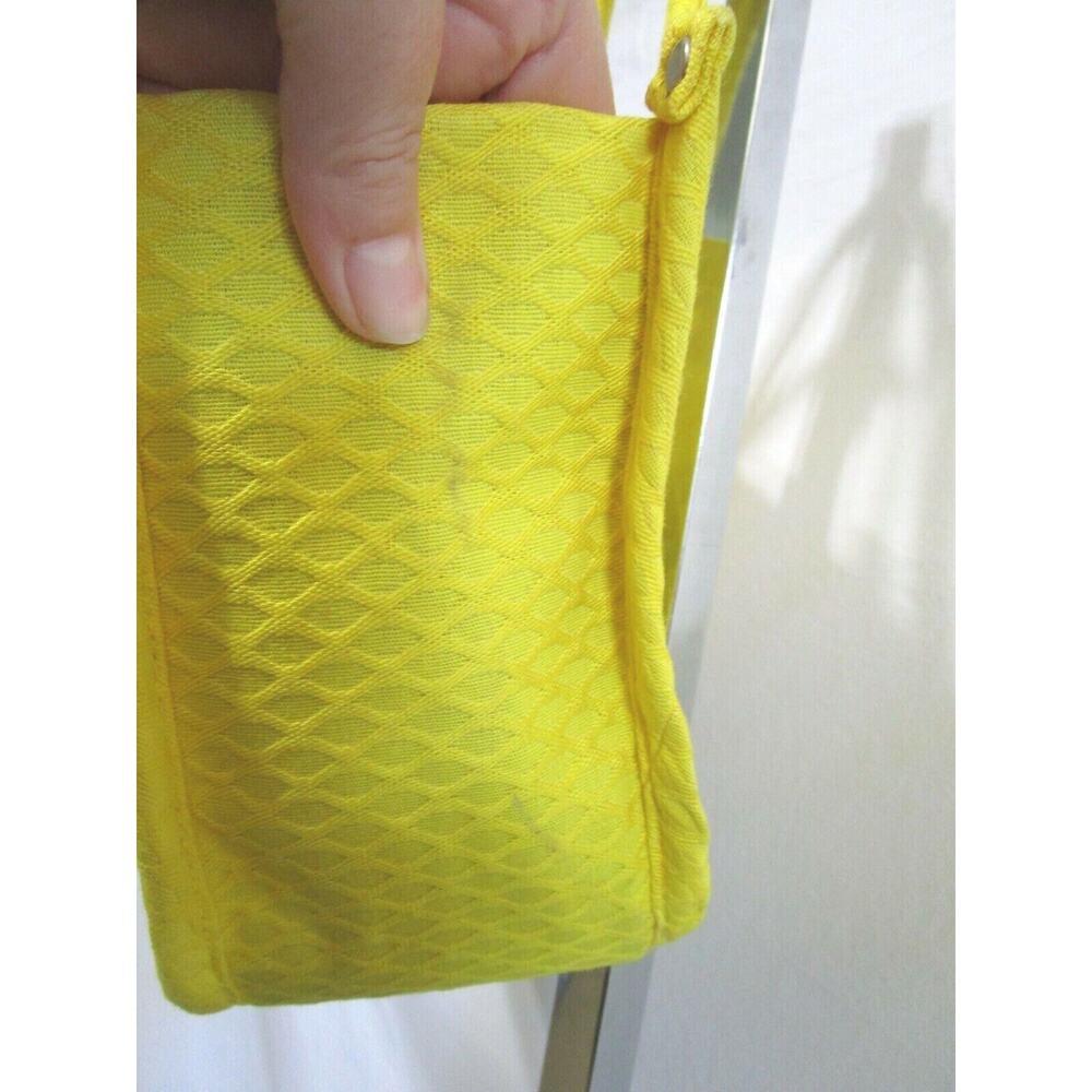 Vintage 60's Mod Paul B. Stone Small Yellow Textured Canvas Clutch Tote Handbag - Picture 6 of 12